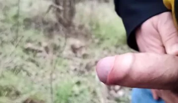 Someone Can See Me! Cum And Pee Outdoors