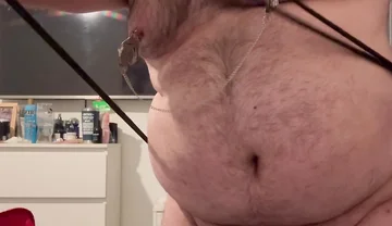 Cock Bondage Until It Turns Purple with Nipple Clamps and Crotch Rope