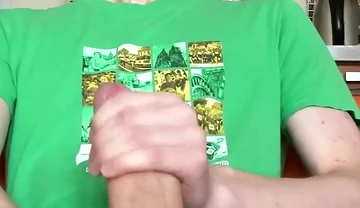 Big Load From a Boy in a Green T-shirt