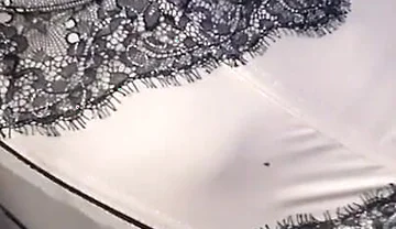 Cdmichelle Wearing Sexy Black Turtle Neck Bodysuit with Lingerie & Garter Nylons