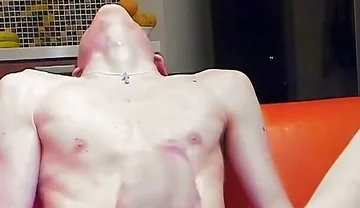 Very Long Cumshot on Cock Stays Hard