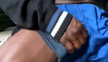 Stroking My Big Black Cock Threw My Boxers Shorts