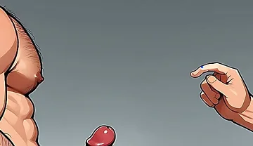 Gay Men Cartoon Style Ai Porn Cumming and Erect