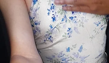 Crossdressing Cum Wearing Satin Halter Neck Dress