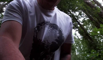 Forest POV: Alone in Underwear Getting Hard Outdoors