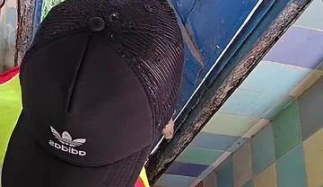 Two Construction Workers Making Out in the Company Bathroom.