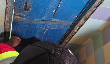 Two Construction Workers Making Out in the Company Bathroom.