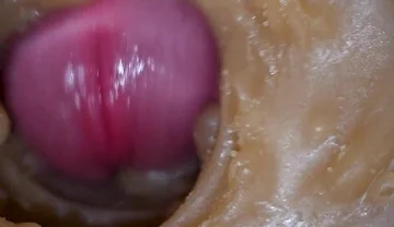 Precum Squirting in My Pussy Toy Camera in Vagina 4K. Extreme Close up!