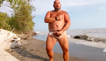 Chubby Bear, Torn Wet Briefs, Nude Beach Jerkoff (skinandearth)