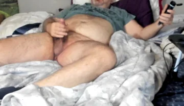 Mature Chubby Bear Jerkoff with Lube and Sex Toy