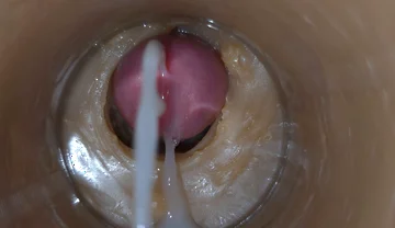 Precum Squirting in My Pussy Toy Camera in Vagina 4K. Extreme Close up!
