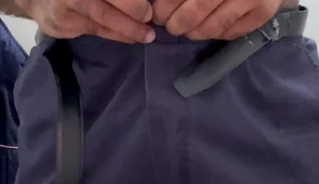 Security Guard Ejaculated on His Work Uniform in a Public Restroom.