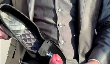 Suited Groom Jerks off in Hotel Room