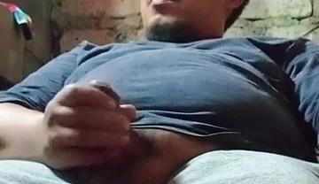 Chubby Daddy Playing with His Thick Cock