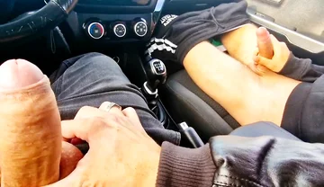 A Guy on the Highway Got Into My Car, and We Jerked Each Other off and Cummed in a Glass