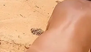 Ladysilva Doing Anal Masturbation with a Big Dick on the Beach