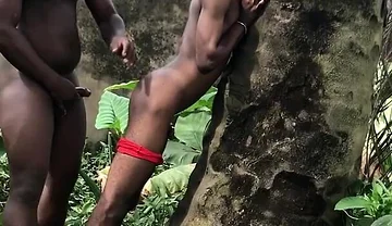 Threesome Hot Blowjob Ass Rimming Ass Fuck in Open Farm Land
