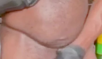 Exhibitionist Kitchen Window BBC Dad Edging Heavy Cum Load