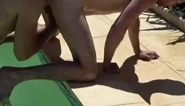 Jimy fucked raw by Fred in the swimming pool outdoor