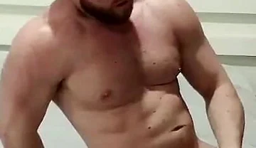 Muscular Blonde Musturbating