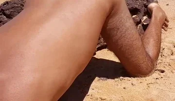 Ladysilva on the Beach Showing off Her Tanned Ass