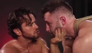Leather master cock sucking bound boy