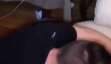 Threesome sex party with 3 twinks in the sofa