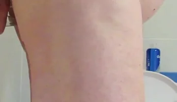 Riding 9 Inch Glass Cock Close up Side View