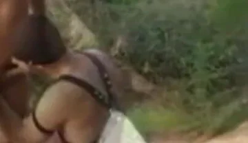 Asian slut fucked by Arab XXL cock in cruising forest