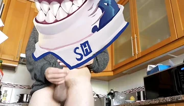Hot Stud Jerking off and Cumming in the Kitchen While Cooking