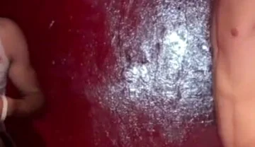 Gay fucked in jockstrap by 2 bad boys in a backroom