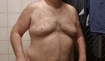 Chubby Daddy Bear Get Naked in the Laundry Room