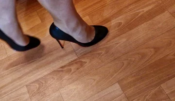 Walking Practice Before Cum in My New Black Pumps