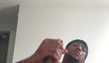 Horny Black Guy Jerks off