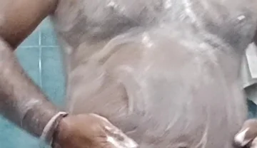 Indian Nude Daddy Enjoying a Hot Shower and Showing off His Wet Body