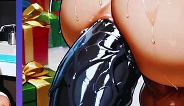 Old, Chubby Gay Man Shows off His Big, Round Ass While Being Fucked Dressed as Santa Claus. Anime Hentai Animation