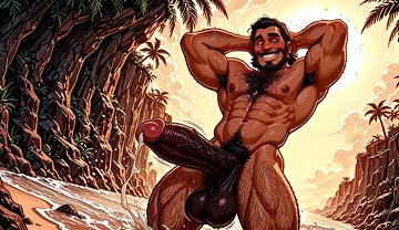Beach Hunks Showing Erections