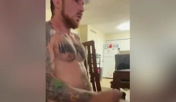 Big Load At The End Solo Tattoo Muscular Guy Masturbation