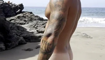 My Big Cock Exhibition in a Beach