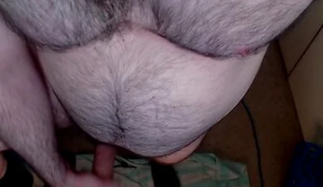 Top Down Perspective Showing My Sexy Chest, Legs, Beard And Cock