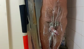 Hot Dilf Shower Big Uncut Cock Wanking and Cumming - Rockard Daddy