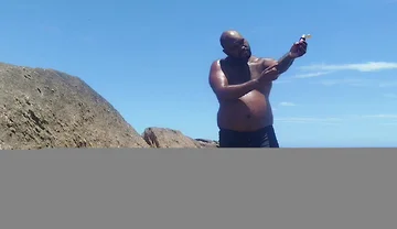 Tanning My Hairy Body and Gg on the Apoador's Stone in Rj