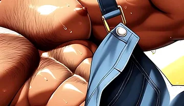 Hot Hunks Teasing Outdoors Made with Ai