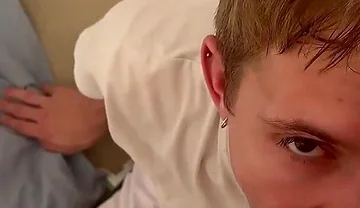 Cute Guy Sucks a Big Cock and Then Accepts, Fucked and Cumshot