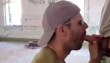 A Tourist Visiting An Abandoned Building Gets His Big Cock Sucked By A Guy And