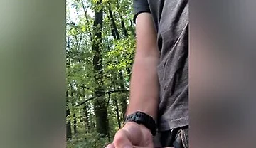 Cumshot In The Middle Of The Forrest