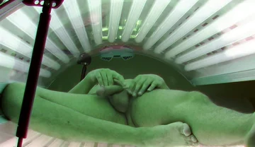 Czech Gay Solarium 5 Solo Jerk with Hung Twink - Caught in the Act