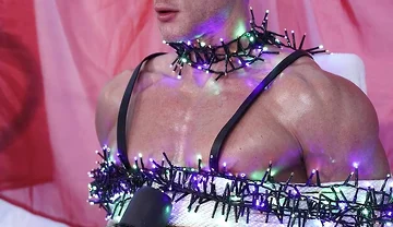 Santa Came by Early, so I Locked His Ass Down Using His Own Ropes and Used My Milking Machine to Take His Milk for Once