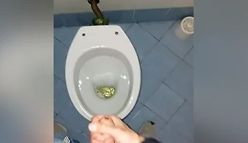 A Young Guy Went Into A Dirty Public Toilet To Pee And Jerk Off