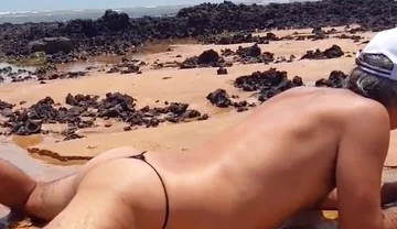 Ladysilva in Panties on the Beach What a Hot Naughty Slut